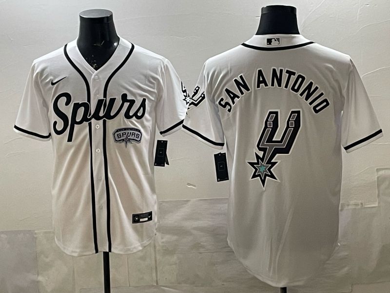 Men San Antonio Spurs Blank White Nike 2025 NBA Jersey style 01->san antonio spurs->NBA Jersey